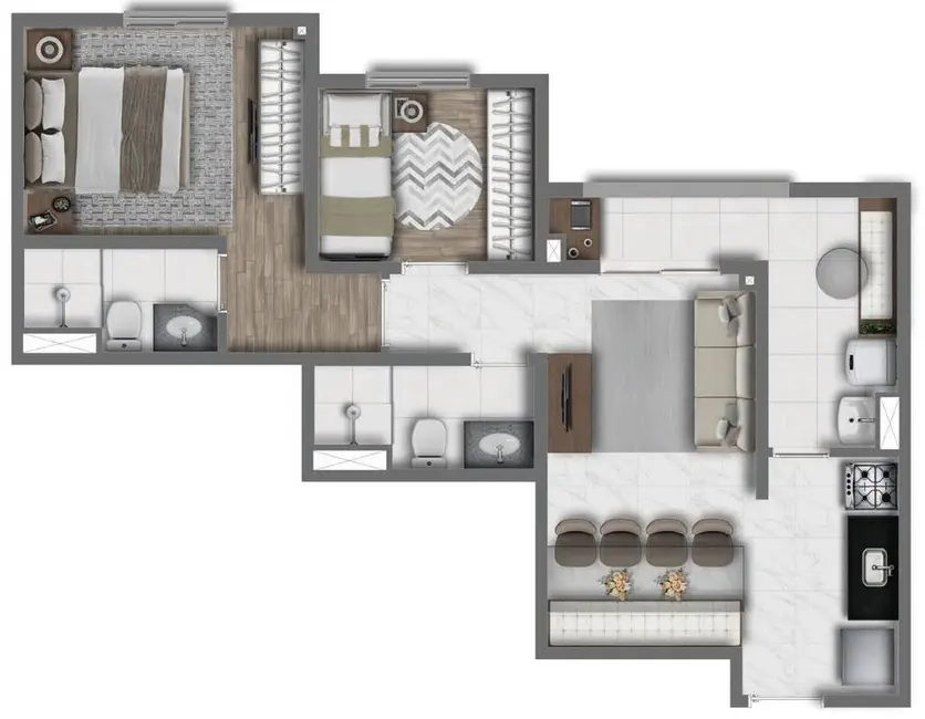 Apartamento com 3 quartos à venda, 78m2 em Belenzinho, São Paulo - SP - imagem 6 Foto 6 de Apartamento com 3 quartos à venda, 78m2 em Belenzinho, São Paulo - SP
