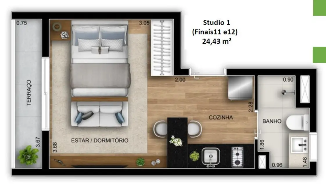 Kitnet com 1 quarto à venda, 24m2 em Vila Madalena, São Paulo - SP - imagem 8 Foto 8 de Kitnet com 1 quarto à venda, 24m2 em Vila Madalena, São Paulo - SP