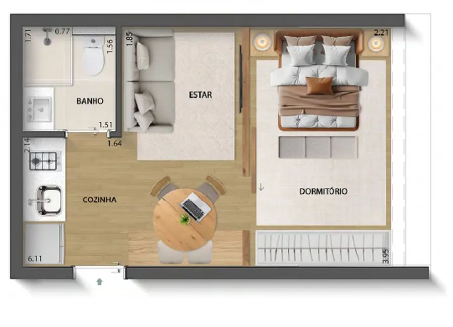 Apartamento com 1 quarto à venda, 41m2 em Perdizes, São Paulo - SP - imagem 8 Foto 8 de Apartamento com 1 quarto à venda, 41m2 em Perdizes, São Paulo - SP