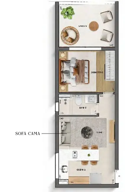 Apartamento com 1 quarto à venda, 41m2 em Perdizes, São Paulo - SP - imagem 9 Foto 9 de Apartamento com 1 quarto à venda, 41m2 em Perdizes, São Paulo - SP