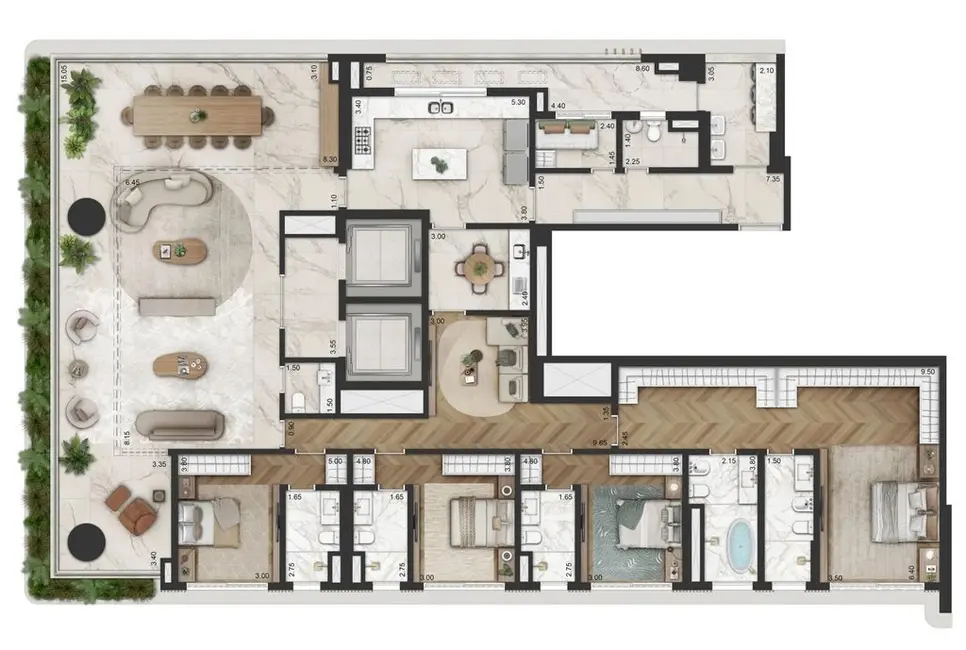 Apartamento com 4 quartos à venda, 569m2 em Moema, São Paulo - SP - imagem 3 Foto 3 de Apartamento com 4 quartos à venda, 569m2 em Moema, São Paulo - SP