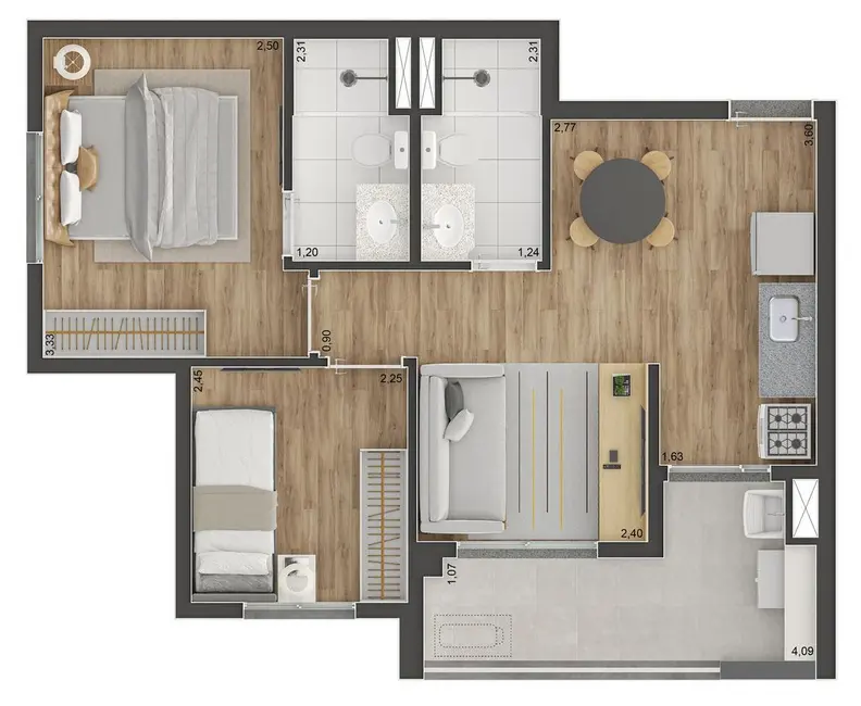 Foto 1 de Apartamento com 2 quartos à venda, 56m2 em Jardim Independência, São Paulo - SP