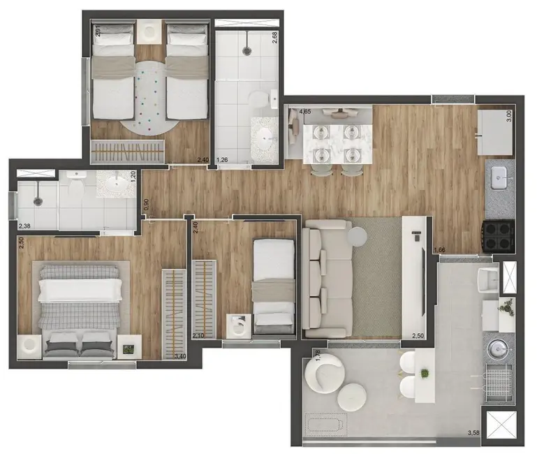 Foto 3 de Apartamento com 2 quartos à venda, 56m2 em Jardim Independência, São Paulo - SP