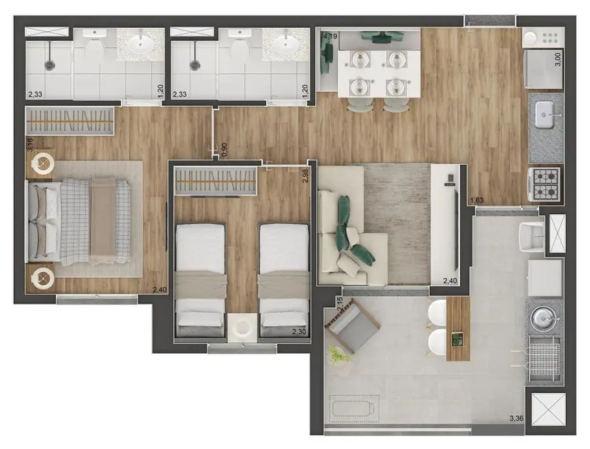Foto 4 de Apartamento com 2 quartos à venda, 56m2 em Jardim Independência, São Paulo - SP