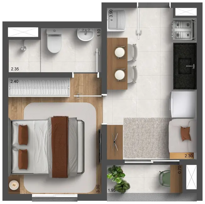 Apartamento com 2 quartos à venda, 38m2 em São Paulo - SP - imagem 5 Foto 5 de Apartamento com 2 quartos à venda, 38m2 em São Paulo - SP