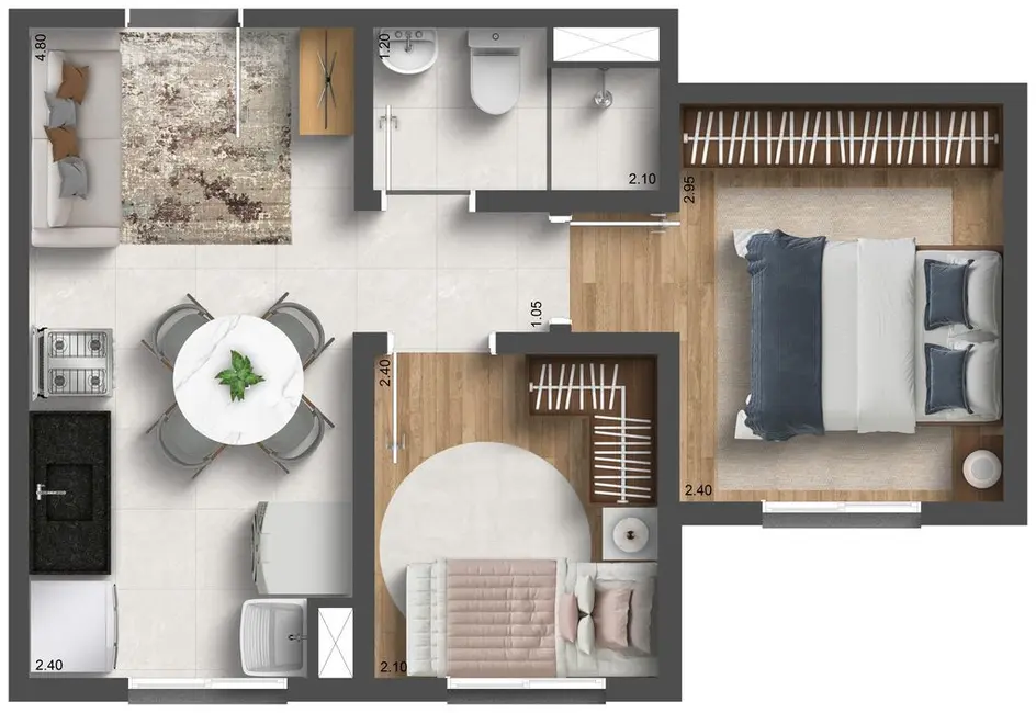 Apartamento com 1 quarto à venda, 39m2 em São Paulo - SP - imagem 3 Foto 3 de Apartamento com 1 quarto à venda, 39m2 em São Paulo - SP
