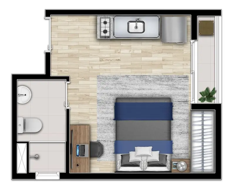 Foto 4 de Apartamento com 2 quartos à venda, 34m2 em Vila Buarque, São Paulo - SP