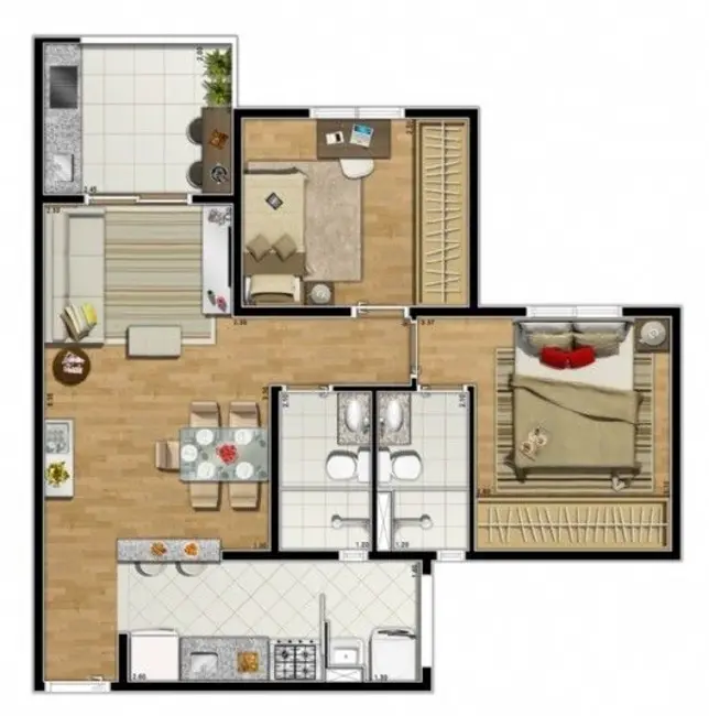 Apartamento com 2 quartos à venda, 50m2 em Parque Jaçatuba, Santo Andre - SP - imagem 2 Foto 2 de Apartamento com 2 quartos à venda, 50m2 em Parque Jaçatuba, Santo Andre - SP
