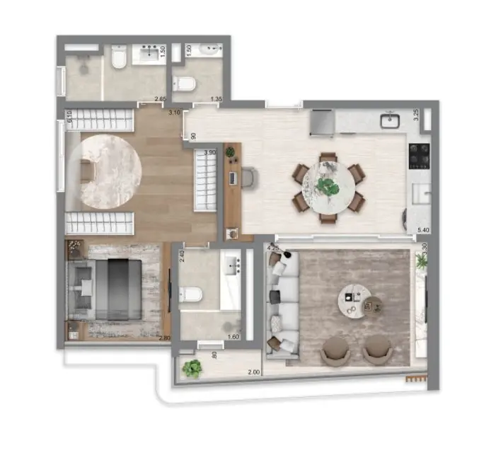 Apartamento com 2 quartos à venda, 70m2 em Brooklin Paulista, São Paulo - SP - imagem 2 Foto 2 de Apartamento com 2 quartos à venda, 70m2 em Brooklin Paulista, São Paulo - SP