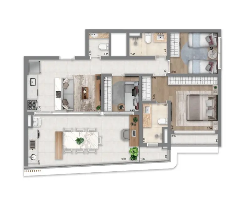 Apartamento com 2 quartos à venda, 70m2 em Brooklin Paulista, São Paulo - SP - imagem 5 Foto 5 de Apartamento com 2 quartos à venda, 70m2 em Brooklin Paulista, São Paulo - SP