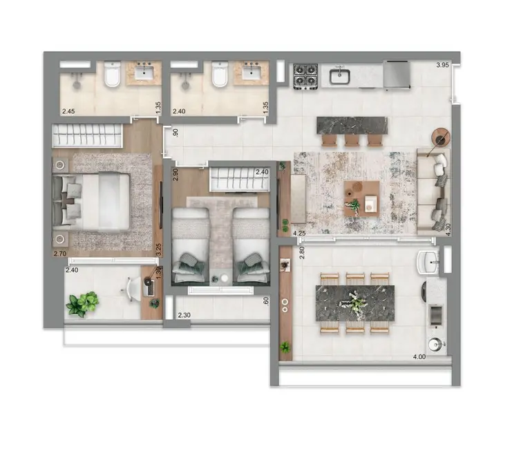 Apartamento com 2 quartos à venda, 70m2 em Brooklin Paulista, São Paulo - SP - imagem 9 Foto 9 de Apartamento com 2 quartos à venda, 70m2 em Brooklin Paulista, São Paulo - SP