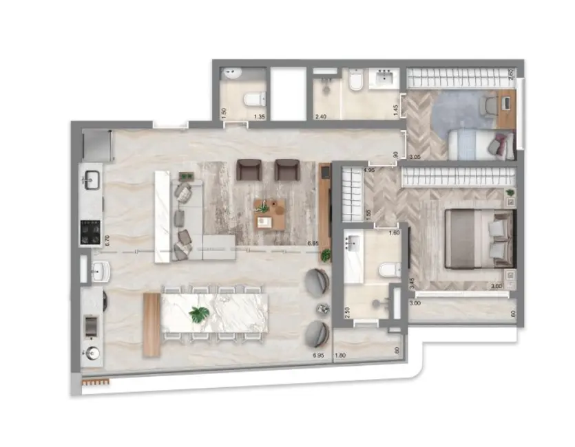 Apartamento com 2 quartos à venda, 70m2 em Brooklin Paulista, São Paulo - SP - imagem 4 Foto 4 de Apartamento com 2 quartos à venda, 70m2 em Brooklin Paulista, São Paulo - SP