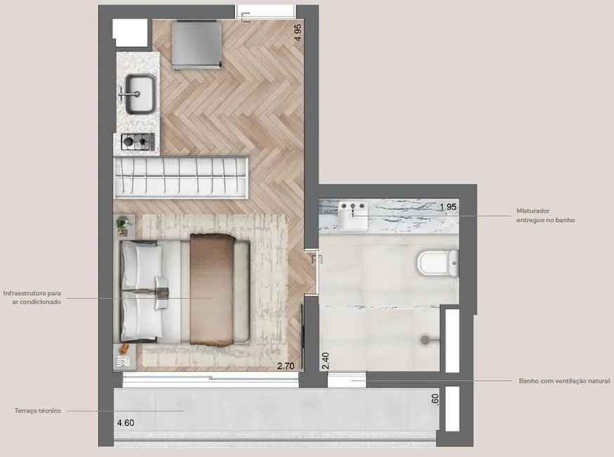 Foto 9 de Apartamento com 1 quarto à venda, 44m2 em Vila Mariana, São Paulo - SP