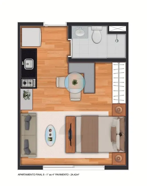 Kitnet com 1 quarto à venda, 24m2 em Barra Funda, São Paulo - SP - imagem 6 Foto 6 de Kitnet com 1 quarto à venda, 24m2 em Barra Funda, São Paulo - SP