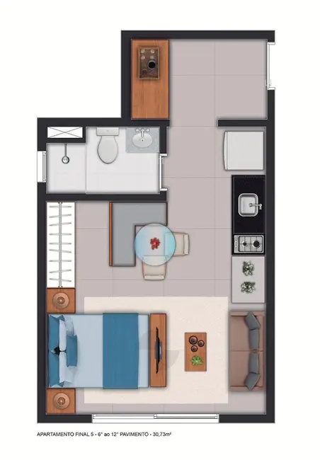 Kitnet com 1 quarto à venda, 24m2 em Barra Funda, São Paulo - SP - imagem 3 Foto 3 de Kitnet com 1 quarto à venda, 24m2 em Barra Funda, São Paulo - SP
