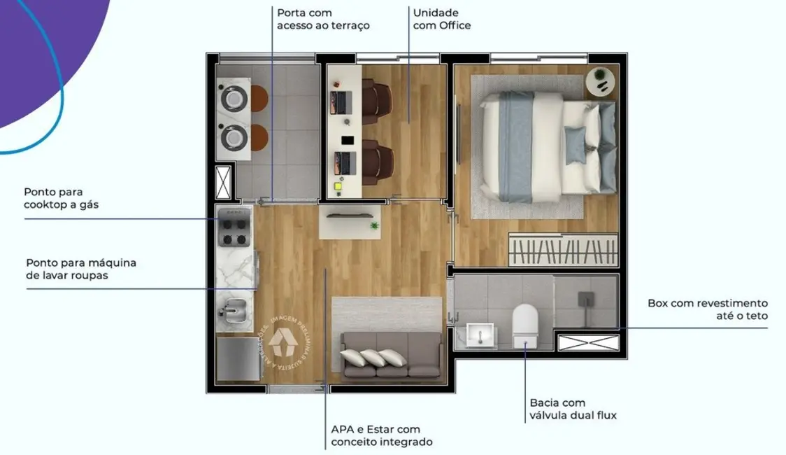 Foto 3 de Apartamento com 1 quarto à venda, 28m2 em Jardim Boa Esperança, São Paulo - SP