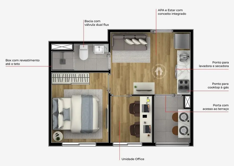 Apartamento com 1 quarto à venda, 28m2 em Vila Santa Teresa (Zona Leste), São Paulo - SP - imagem 3 Foto 3 de Apartamento com 1 quarto à venda, 28m2 em Vila Santa Teresa (Zona Leste), São Paulo - SP