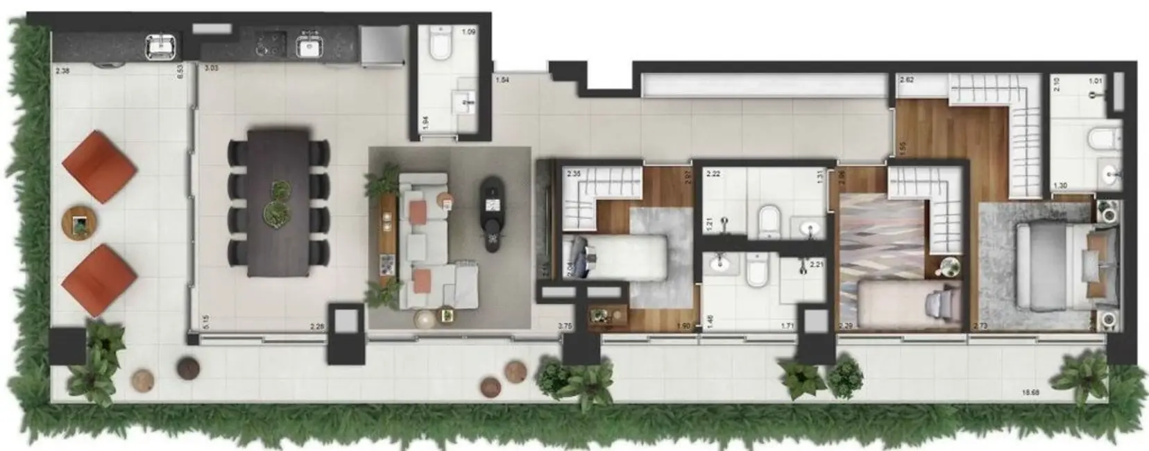 Cobertura com 3 quartos à venda, 208m2 em Campo Belo, São Paulo - SP - imagem 8 Foto 8 de Cobertura com 3 quartos à venda, 208m2 em Campo Belo, São Paulo - SP