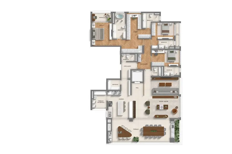 Apartamento com 3 quartos à venda, 137m2 em Mooca, São Paulo - SP - imagem 3 Foto 3 de Apartamento com 3 quartos à venda, 137m2 em Mooca, São Paulo - SP