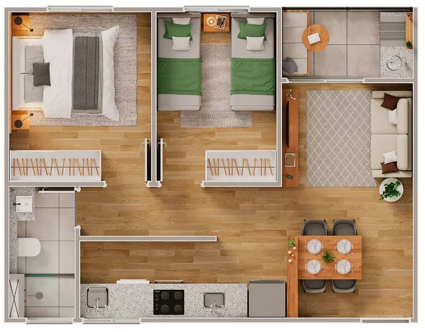 Foto 2 de Apartamento com 2 quartos à venda, 43m2 em Jardim Novo Ângulo, Hortolandia - SP