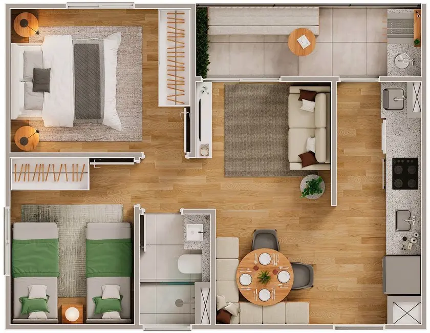 Foto 1 de Apartamento com 2 quartos à venda, 43m2 em Jardim Novo Ângulo, Hortolandia - SP