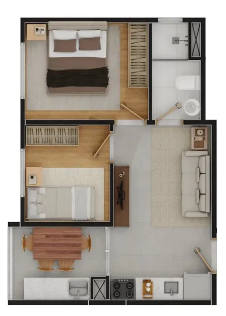 Apartamento com 2 quartos à venda, 34m2 em Chácara Santo Antônio (Zona Sul), São Paulo - SP - imagem 4 Foto 4 de Apartamento com 2 quartos à venda, 34m2 em Chácara Santo Antônio (Zona Sul), São Paulo - SP