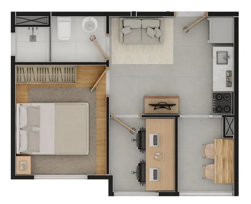 Apartamento com 2 quartos à venda, 34m2 em Chácara Santo Antônio (Zona Sul), São Paulo - SP - imagem 7 Foto 7 de Apartamento com 2 quartos à venda, 34m2 em Chácara Santo Antônio (Zona Sul), São Paulo - SP