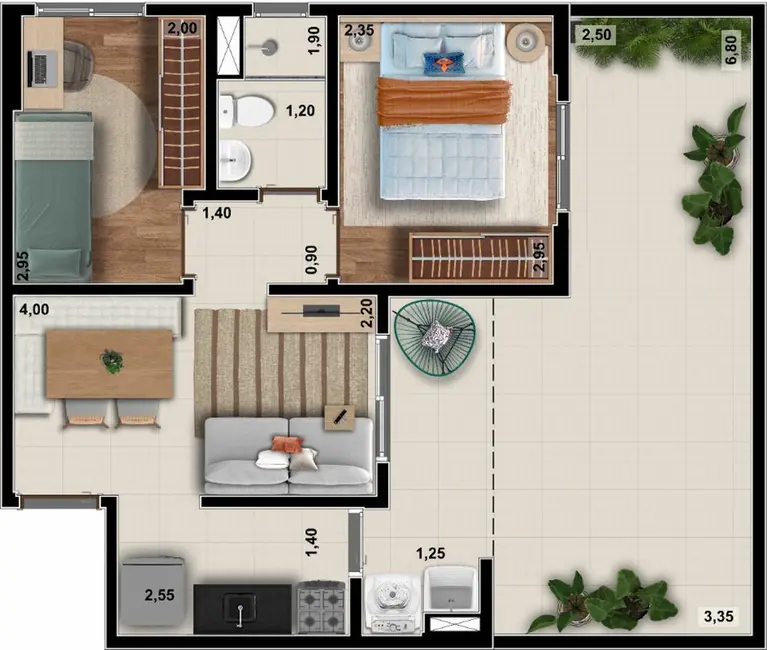 Foto 3 de Apartamento com 2 quartos à venda, 70m2 em Jardim Ampliação, São Paulo - SP