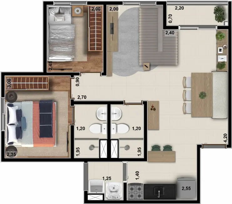 Foto 6 de Apartamento com 2 quartos à venda, 70m2 em Jardim Ampliação, São Paulo - SP