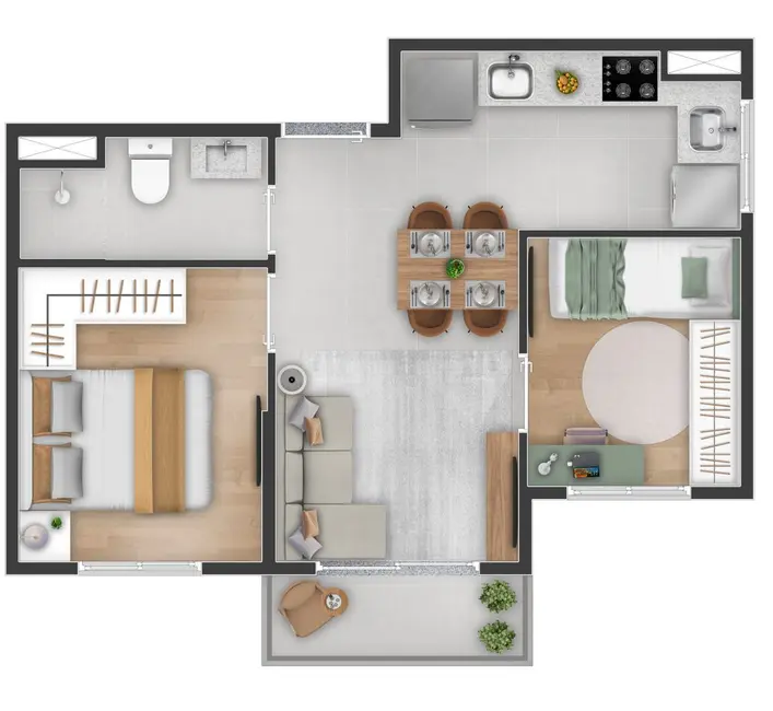 Foto 2 de Apartamento com 2 quartos à venda, 33m2 em Jardim Modelo, São Paulo - SP