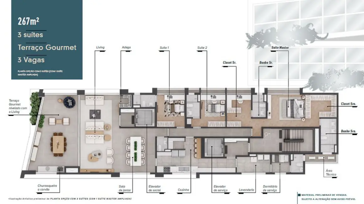 Foto 2 de Apartamento com 4 quartos à venda, 267m2 em Moema, São Paulo - SP