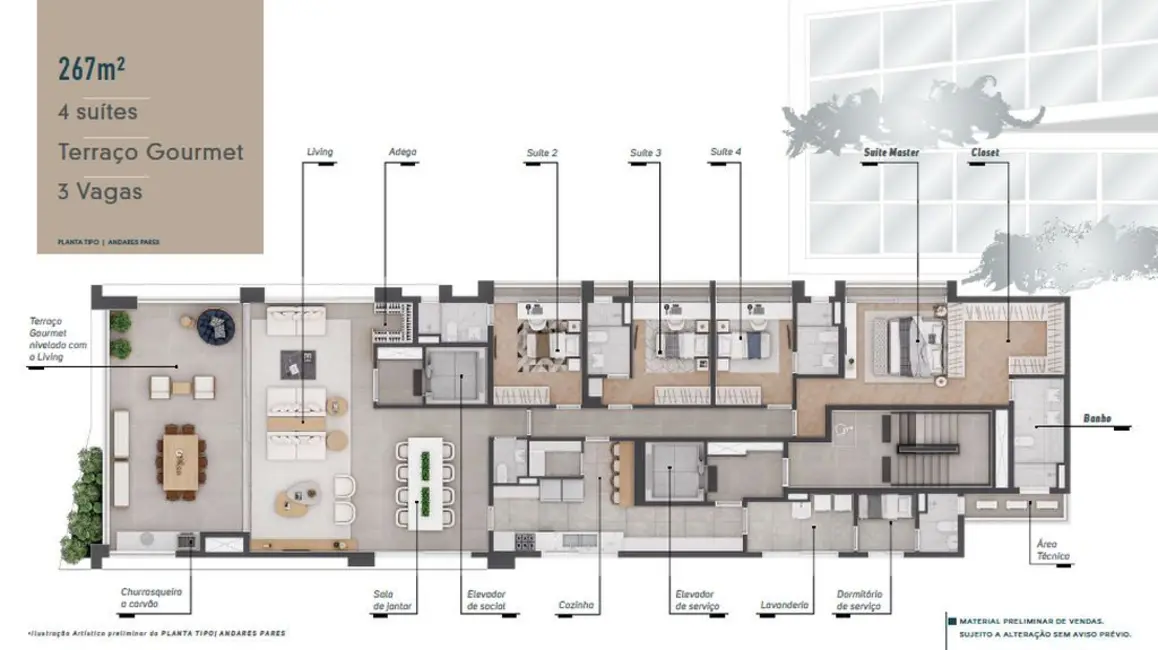 Foto 6 de Cobertura com 4 quartos à venda, 530m2 em Moema, São Paulo - SP