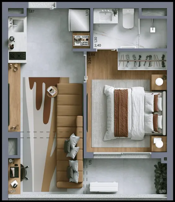 Apartamento com 2 quartos à venda, 49m2 em Vila Nova Conceição, São Paulo - SP - imagem 7 Foto 7 de Apartamento com 2 quartos à venda, 49m2 em Vila Nova Conceição, São Paulo - SP