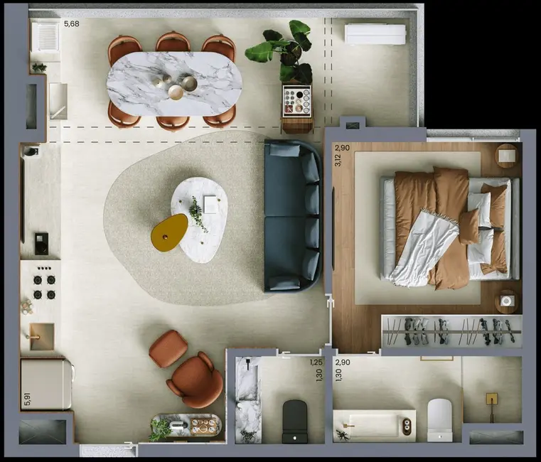 Apartamento com 2 quartos à venda, 49m2 em Vila Nova Conceição, São Paulo - SP - imagem 6 Foto 6 de Apartamento com 2 quartos à venda, 49m2 em Vila Nova Conceição, São Paulo - SP
