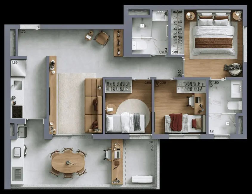 Apartamento com 2 quartos à venda, 49m2 em Vila Nova Conceição, São Paulo - SP - imagem 4 Foto 4 de Apartamento com 2 quartos à venda, 49m2 em Vila Nova Conceição, São Paulo - SP