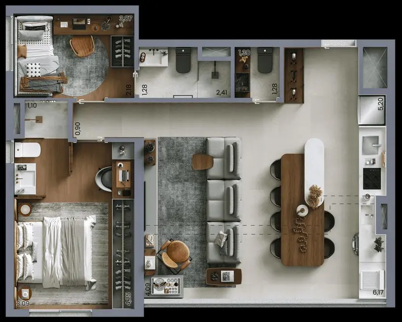 Apartamento com 2 quartos à venda, 49m2 em Vila Nova Conceição, São Paulo - SP - imagem 8 Foto 8 de Apartamento com 2 quartos à venda, 49m2 em Vila Nova Conceição, São Paulo - SP