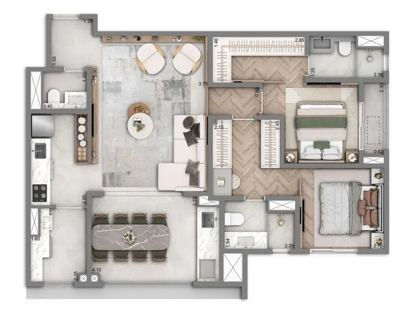 Foto 7 de Apartamento com 2 quartos à venda, 77m2 em Brooklin Novo, São Paulo - SP