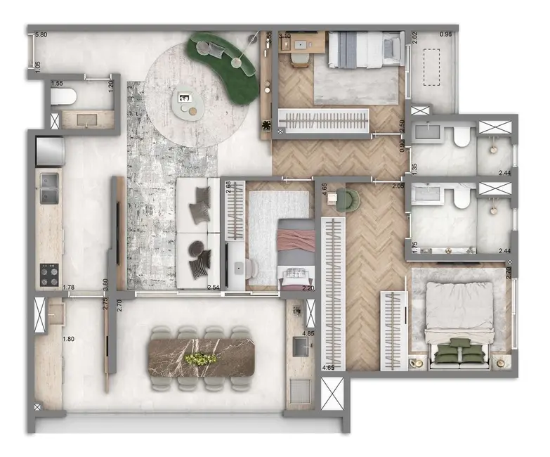 Foto 4 de Apartamento com 2 quartos à venda, 77m2 em Brooklin Novo, São Paulo - SP
