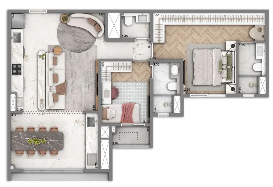 Foto 2 de Apartamento com 2 quartos à venda, 77m2 em Brooklin Novo, São Paulo - SP