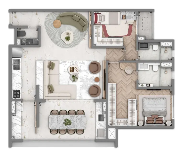Foto 6 de Apartamento com 2 quartos à venda, 135m2 em Brooklin Novo, São Paulo - SP