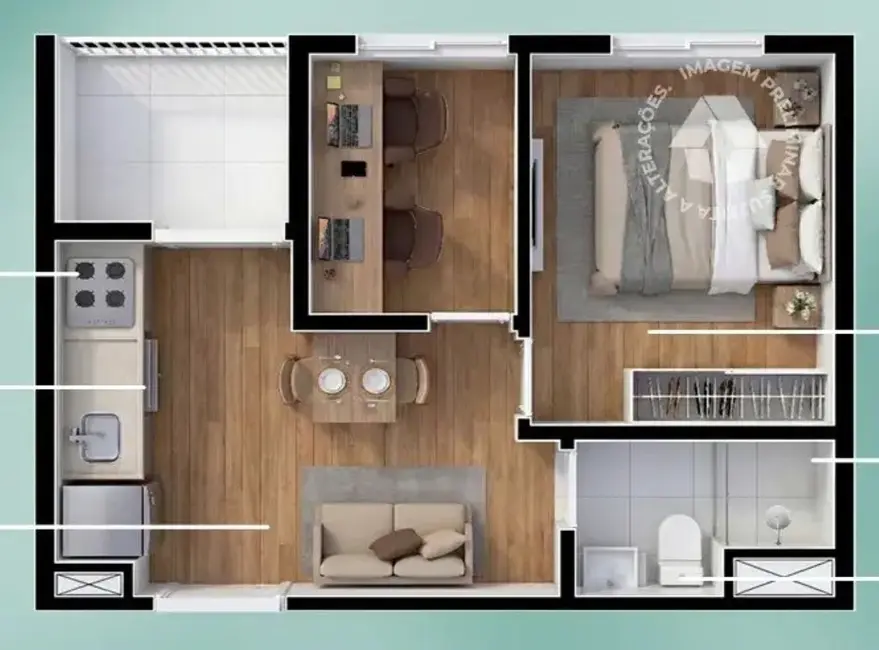Apartamento com 1 quarto à venda, 33m2 em Vila Regente Feijó, São Paulo - SP - imagem 2 Foto 2 de Apartamento com 1 quarto à venda, 33m2 em Vila Regente Feijó, São Paulo - SP