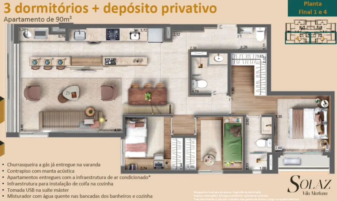 Foto 4 de Apartamento com 3 quartos à venda, 88m2 em Vila Mariana, São Paulo - SP