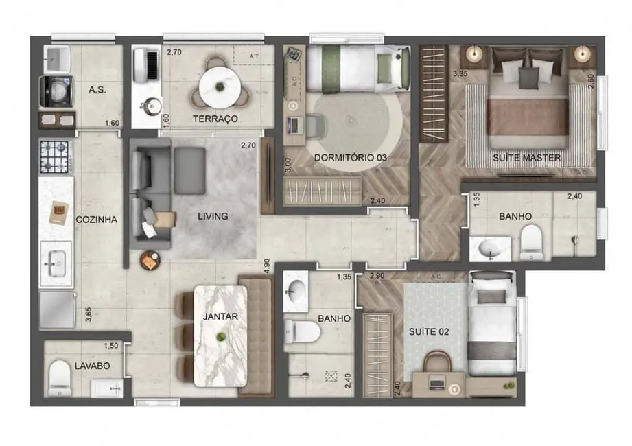 Apartamento com 3 quartos à venda, 87m2 em Butantã, São Paulo - SP - imagem 5 Foto 5 de Apartamento com 3 quartos à venda, 87m2 em Butantã, São Paulo - SP