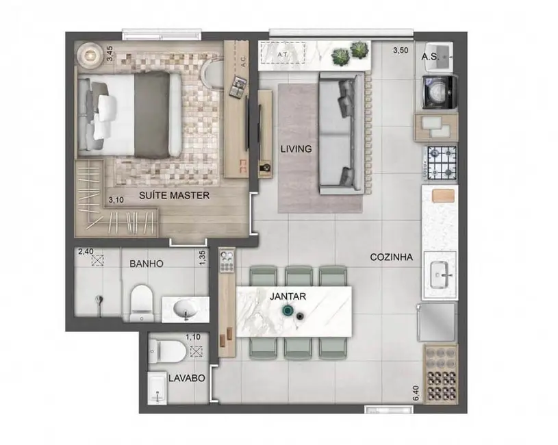 Apartamento com 3 quartos à venda, 87m2 em Butantã, São Paulo - SP - imagem 3 Foto 3 de Apartamento com 3 quartos à venda, 87m2 em Butantã, São Paulo - SP