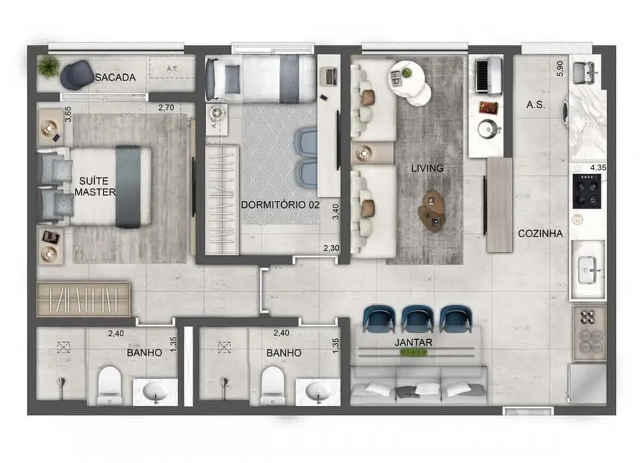Apartamento com 3 quartos à venda, 87m2 em Butantã, São Paulo - SP - imagem 6 Foto 6 de Apartamento com 3 quartos à venda, 87m2 em Butantã, São Paulo - SP