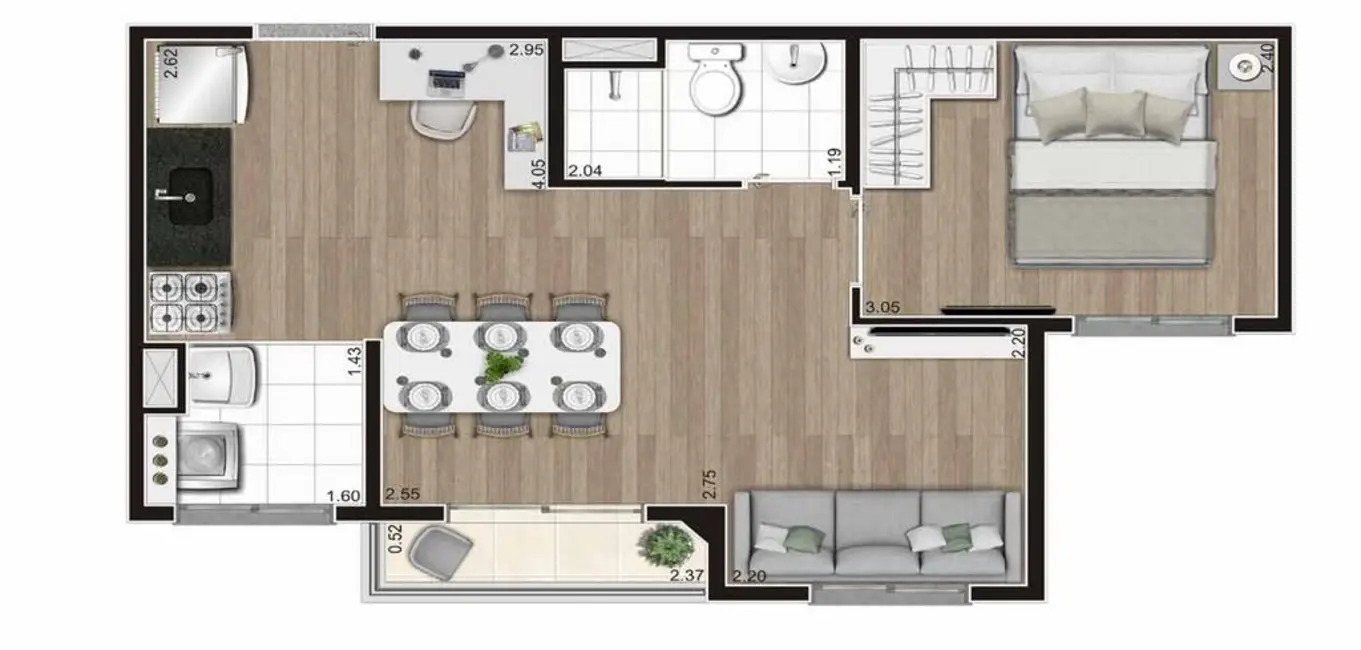 Foto 3 de Apartamento com 2 quartos à venda, 37m2 em Terceira Divisão de Interlagos, São Paulo - SP