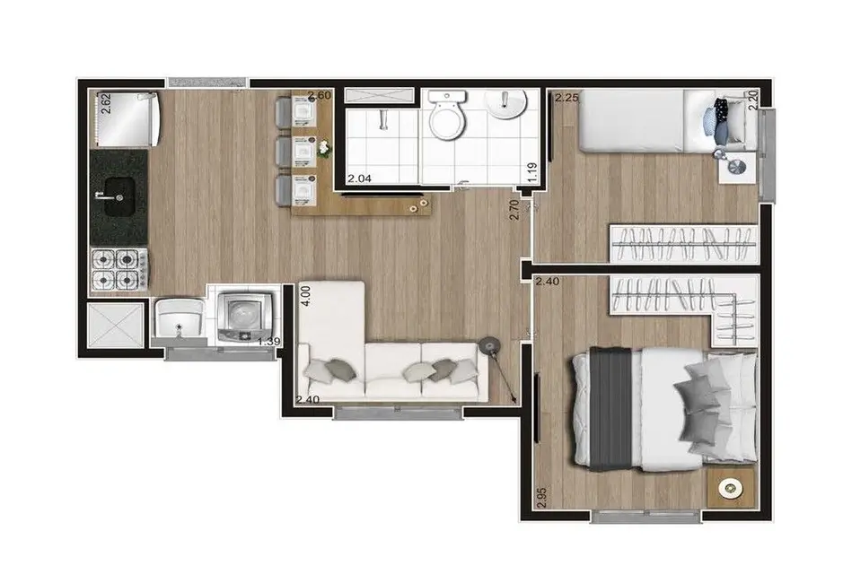 Foto 4 de Apartamento com 2 quartos à venda, 37m2 em Terceira Divisão de Interlagos, São Paulo - SP