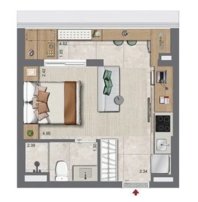 Kitnet com 1 quarto à venda, 33m2 em Campo Belo, São Paulo - SP - imagem 4 Foto 4 de Kitnet com 1 quarto à venda, 33m2 em Campo Belo, São Paulo - SP