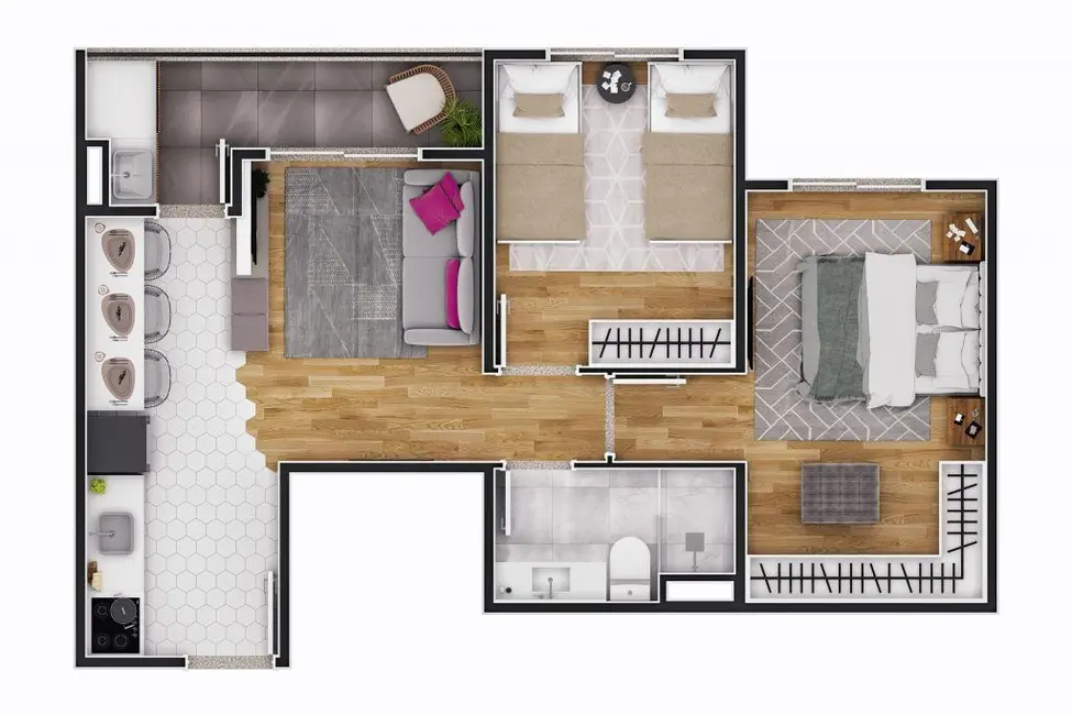 Foto 2 de Apartamento com 2 quartos à venda, 52m2 em Votupoca, Barueri - SP