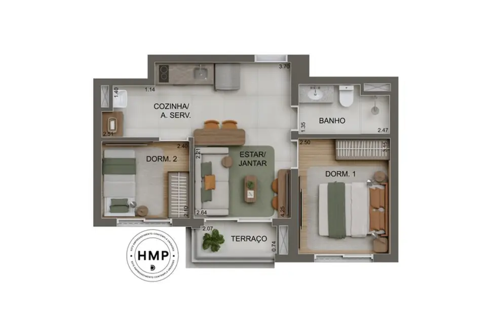 Apartamento com 2 quartos à venda, 61m2 em Jardim Anália Franco, São Paulo - SP - imagem 2 Foto 2 de Apartamento com 2 quartos à venda, 61m2 em Jardim Anália Franco, São Paulo - SP